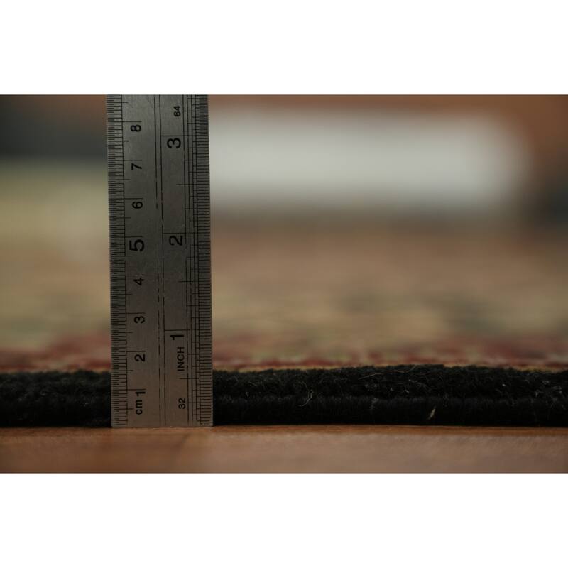 Hand Knotted Oriental 100% Wool Carpet Traditional All-Over Black Agra Runner Rug - 13' 1'' X 3' 0''