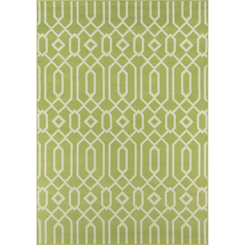 Momeni Baja Links Geometric Trellis Outdoor Area Rug - 2'3" x 4'6" - Green