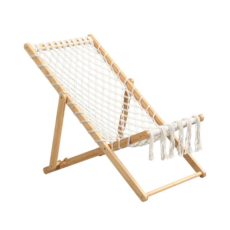 2 Piece Outdoor Patio Chairs Set w/ Handwoven Polyester Seats, 3-Position Reclining Back for Beach, Garden & Pool