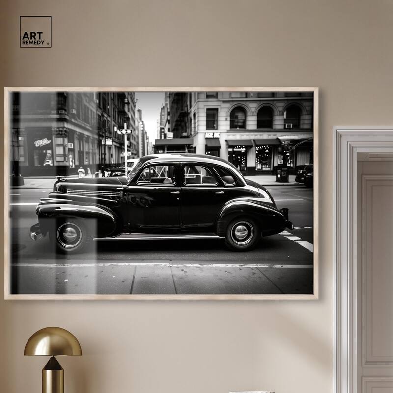 Vintage Car in New York Shadowbox by Art Remedy