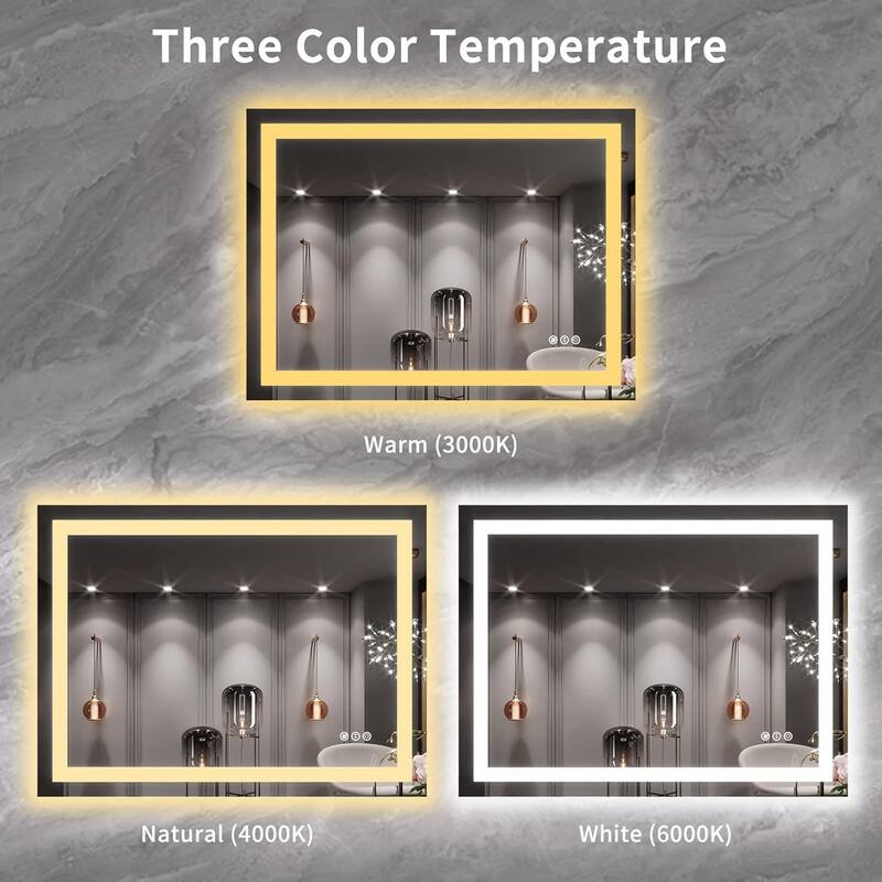 40x30 Inch Frameless LED Bathroom Mirror,Smart Mirror