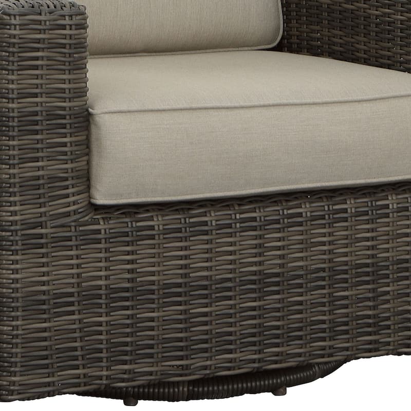 Jarrow Wicker Swivel Lounge Chair, Brown/ Gray
