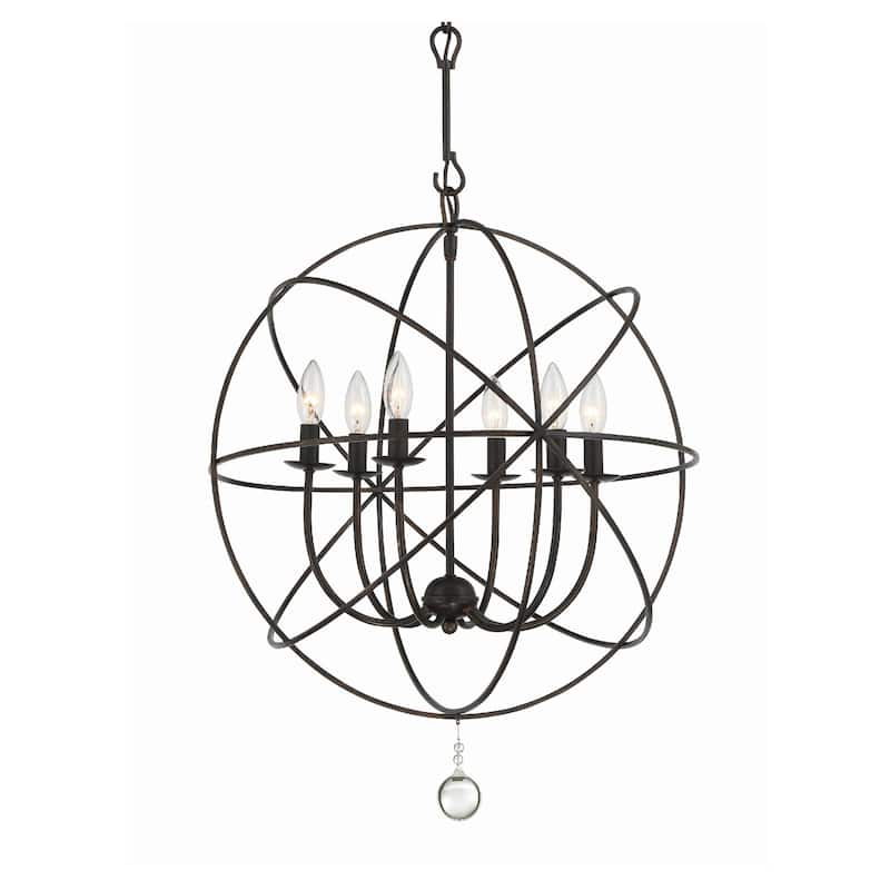 Crystorama Lighting Group Solaris 6 Light 22-1/2" Wide Cage Chandelier - English Bronze