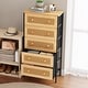 preview thumbnail 13 of 32, 5-Drawer Chest Dresser Closet PE Wicker Rattan Storage Tower Organizer