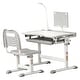 preview thumbnail 10 of 8, Kids Desk and Chair Set, School Study Desk with USB Light, Storage Drawer for Writing, Activities, Arts, or Crafts - Gray