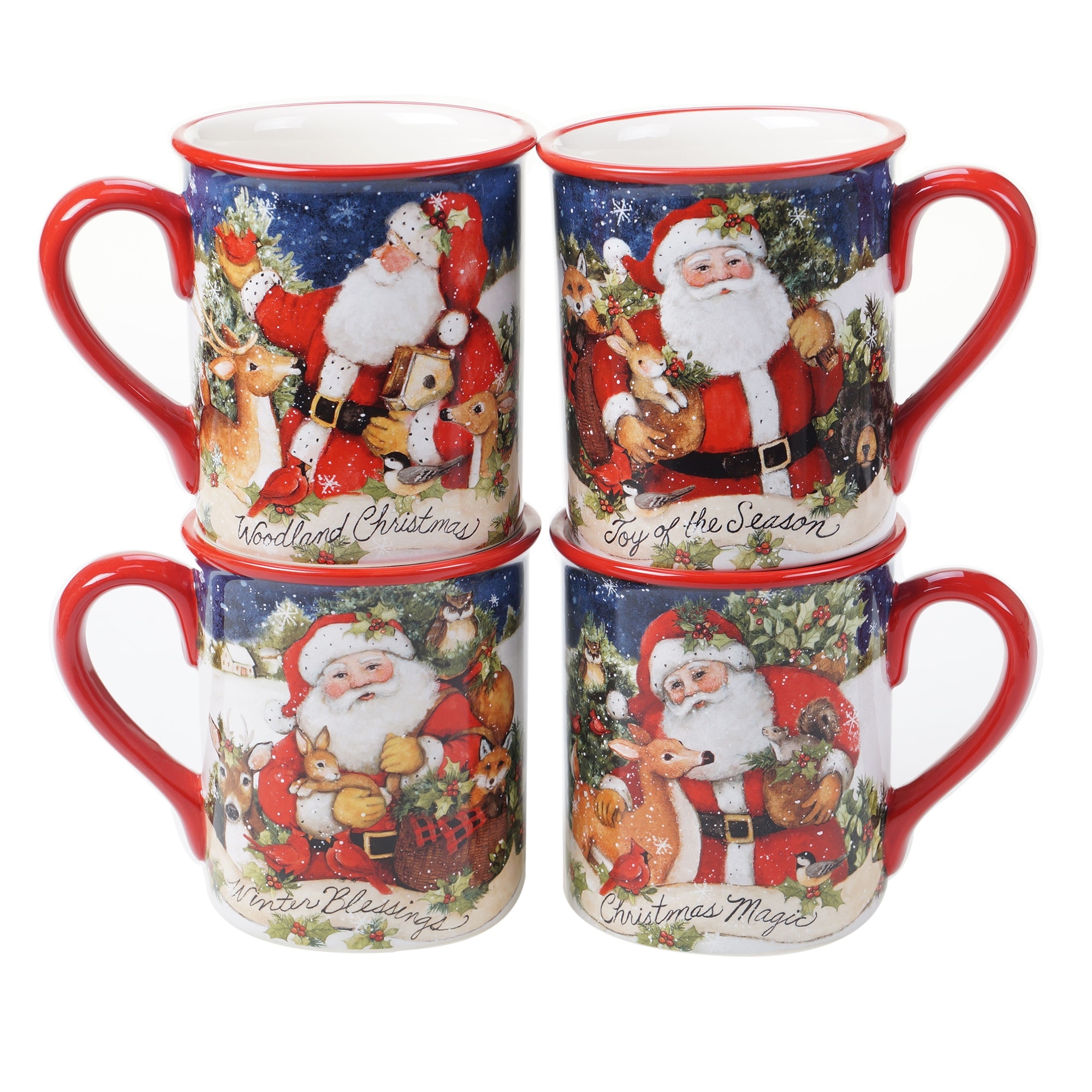 Certified International Magic Of Christmas Santa 16 oz. Mugs (Set of 4)