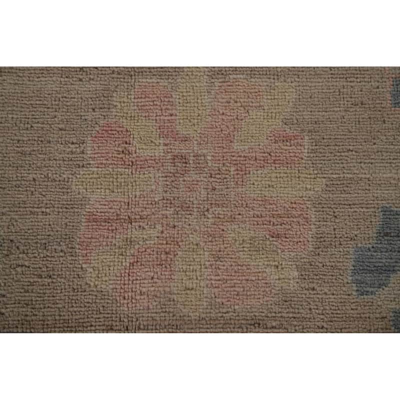 Oushak Turkish Large Area Rug Hand-knotted Floral Wool Carpet - 9'11"x 13'7"
