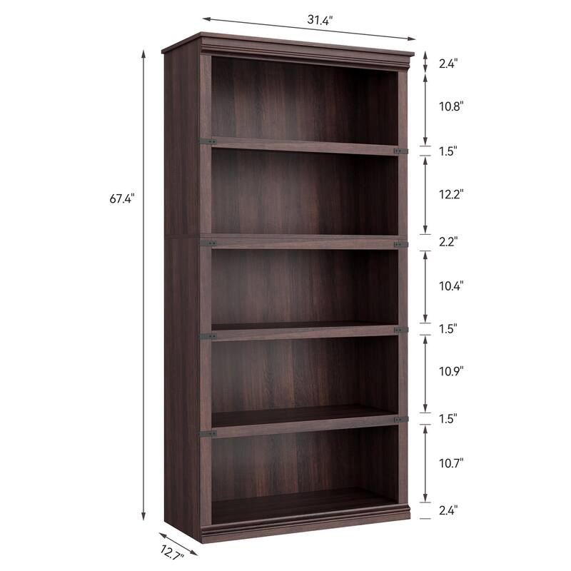 5 Tier Bookcase Modern Farmhouse Book Shelf