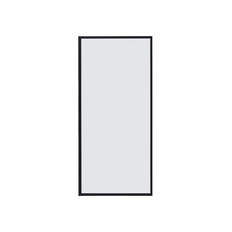 Arcos 34" W x 74" H Framed Fixed Glass Panel - 34" W x 74" H - Matte Black