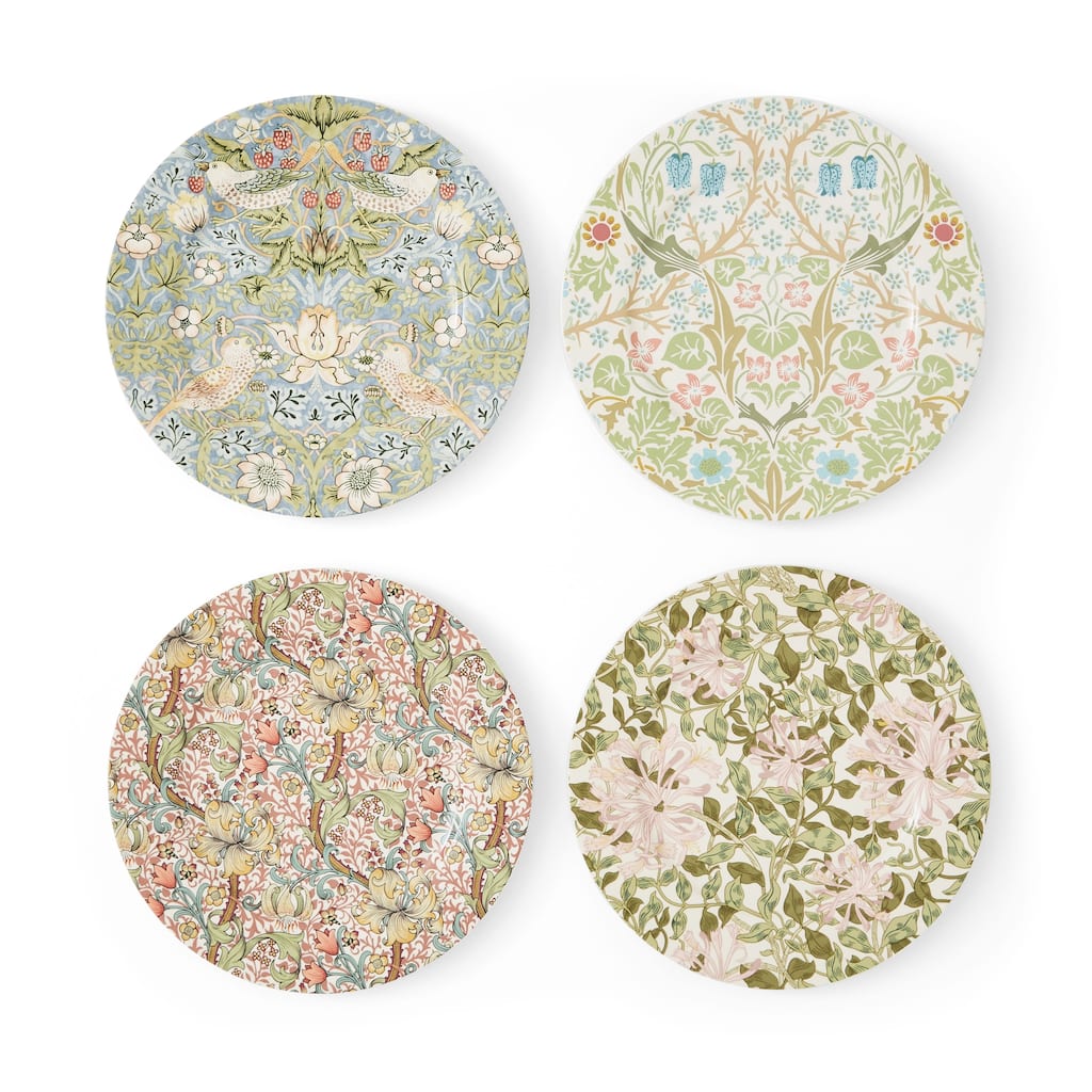Spode Morris and Co Set of 4 Dessert Plates - 8-Inch
