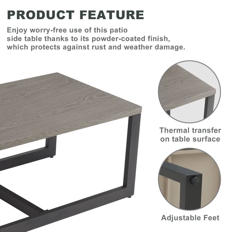 Patio Coffee Table Outdoor Metal Steel Table