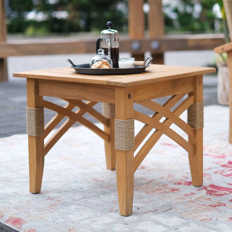 Cambridge Casual Carmel 3-piece Teak Outdoor Rocking Chair Set with Cushion