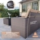 preview thumbnail 29 of 99, Outdoor Patio Furniture Set, All Weather PE Wicker Sectional Conversion Sofa set with Firepit(Optional)