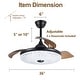preview thumbnail 8 of 29, 36" Black Crystal Retractable Ceiling Fan with LED light and Remote