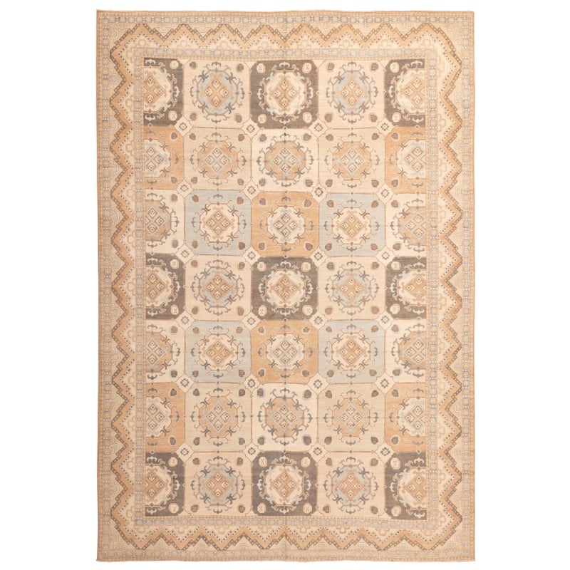 ECARPETGALLERY Hand-knotted Finest Ghazni Beige, Ivory Wool Rug - 9'10 x 14'0