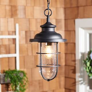 SAFAVIEH Outdoor Lighting Collection Adelle 9" Modern & Contemporary Outdoor Pendant - 9" W x 9" D x 17" H