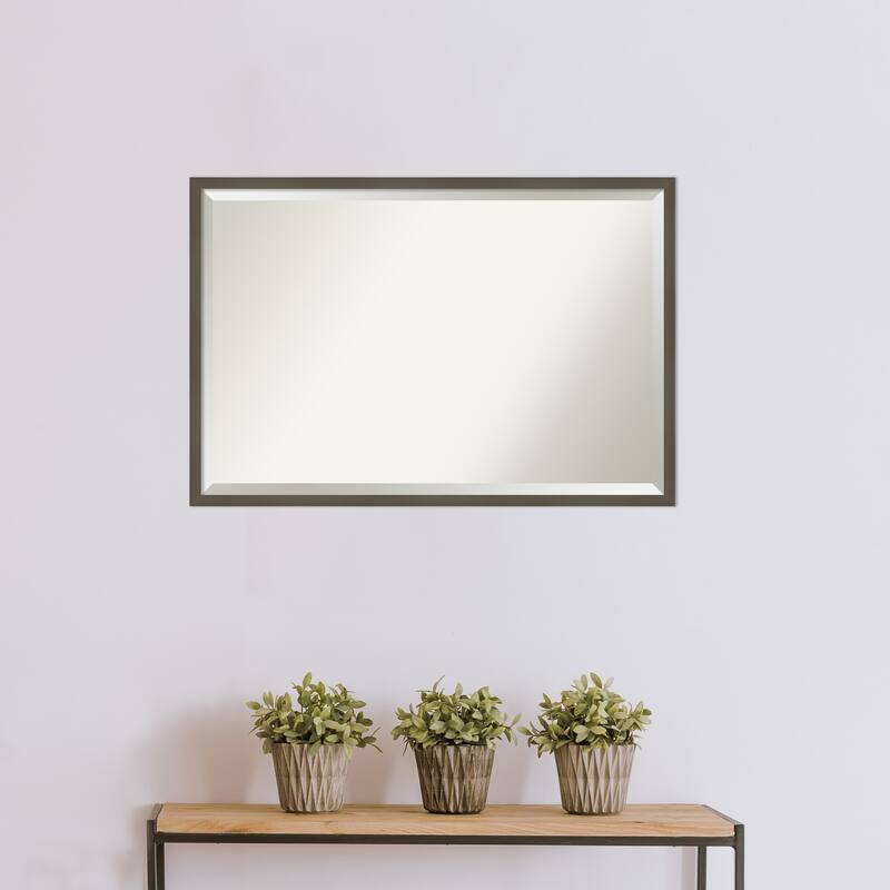 Beveled Wood Bathroom Wall Mirror - Svelte Frame
