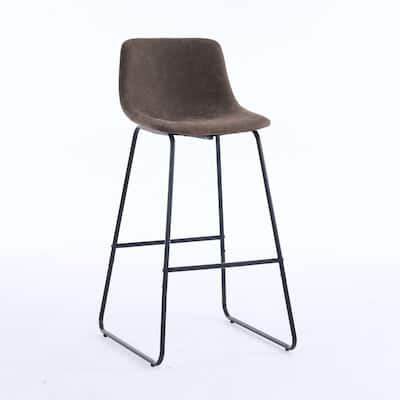 FERPIT Faux Shearling Counter Height Bar Stools Set of 2, Upholstered Bar Stools with Footrest