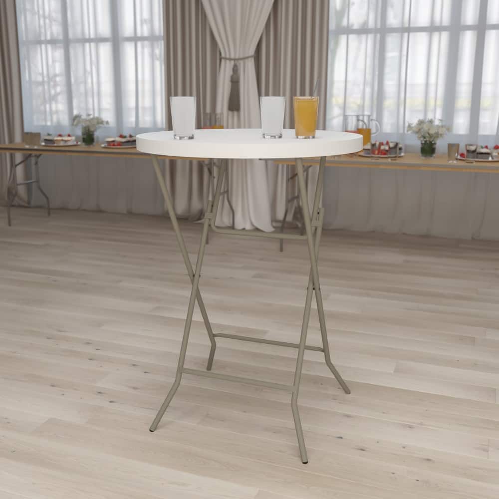 2.63-Foot Round Plastic Bar Height Folding Event Table