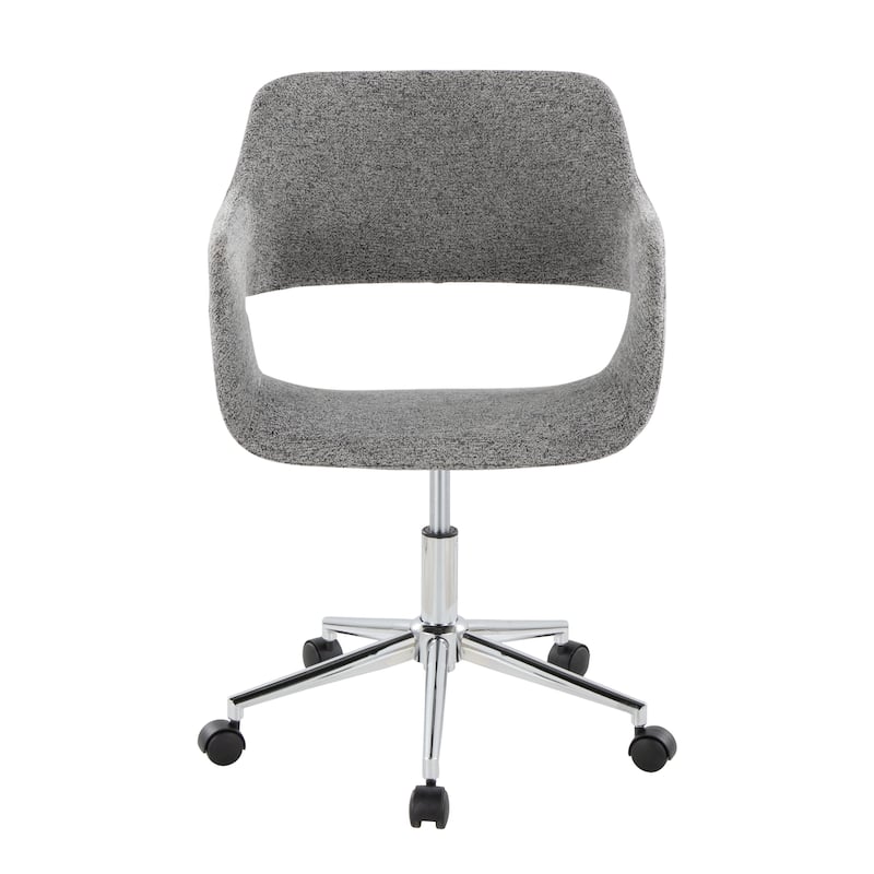 Carson Carrington Vallen Adjustable Task Chair with 5-Star Base - Grey Fabric/Chrome Metal