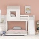 preview thumbnail 18 of 23, Twin Over Twin Bunk Bed with Slide and Ladder, Playhouse Bedframe with House Roof, Window and Safety Guardrails for Kids/Bedroom White - Full