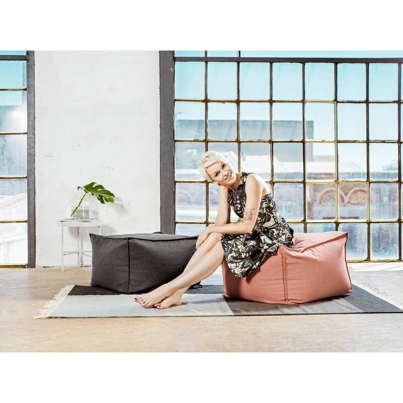 Gouchee Home Loft Felt Ottoman Indoor Bean Bag - Grey