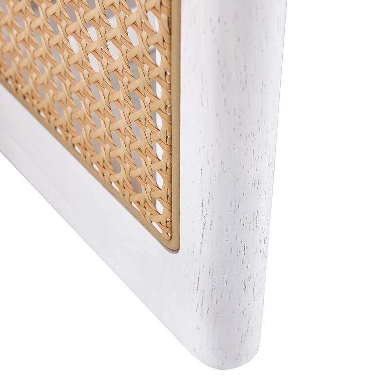 Coffee Table Solid Wood End Table Imitation Rattan Center Table