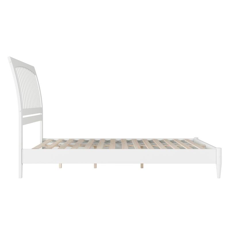Solid Wood Low Profile Platform Bed - Sleigh Design - Modern Bedroom Furniture