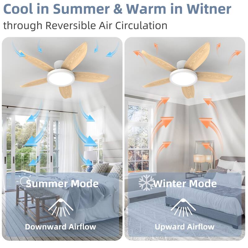 42" Woodgrain Blades High Airflow Insert Blades ABS Plastic Blades Ceiling Fan Light