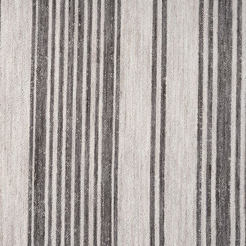 Sevita Ivory/Gray Striped PET Yarn Indoor/Outdoor Area Rug