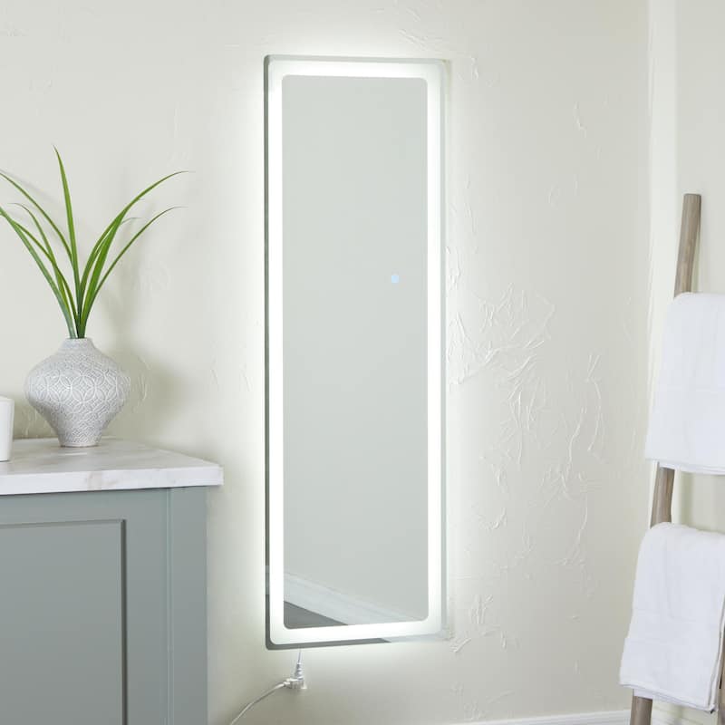 Glass Anti Fog Mirror with LED Light - Silver - Roche River Decor