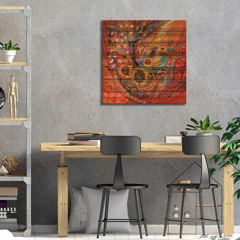 The Holy Land Autumn Print On Wood by Elena Kotliarker - Multi-Color