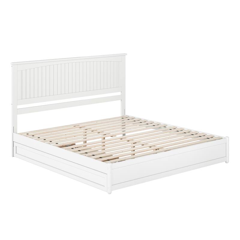 Malta Platform Bed with Panel Footboard and Twin XL Trundle