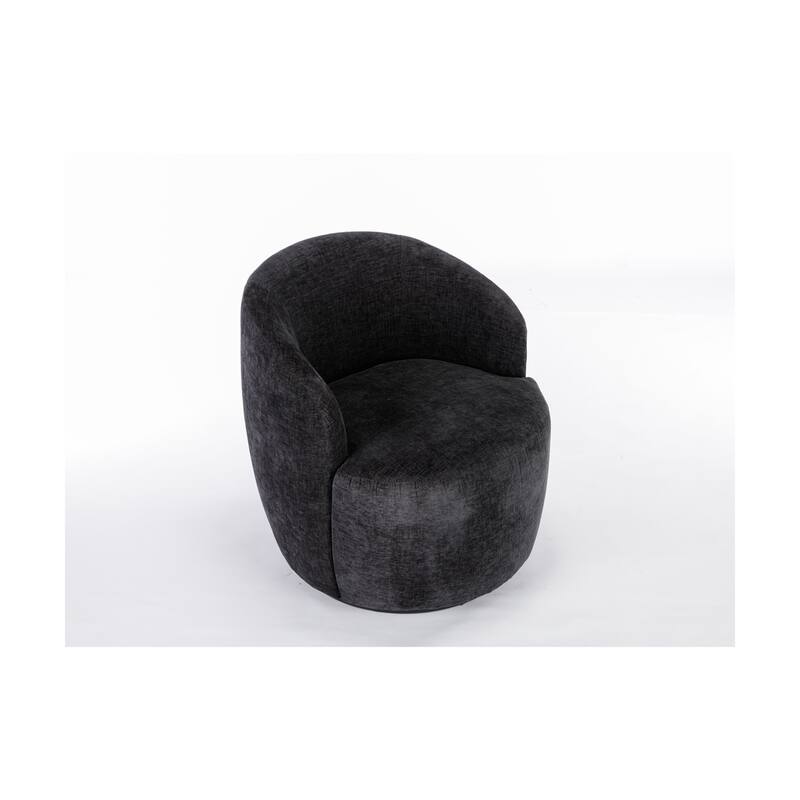 Chenille Fabric Swivel Accent Armchair Barrel Chair