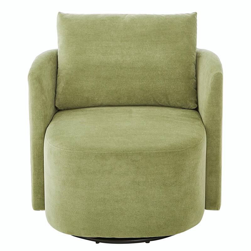 360° Swivel Chair - Chenille Upholstery, 440lb Capacity, Barrel Design