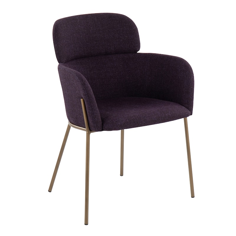 Carson Carrington Milan Chair (Set of 2) - Purple Nosie/Antique Brass