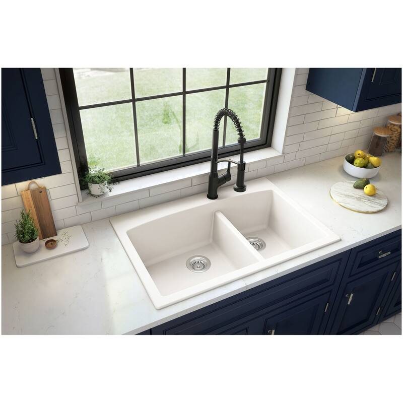 Karran USA QT-711 Quartz QT 33" Drop In Double Basin Quartz Composite