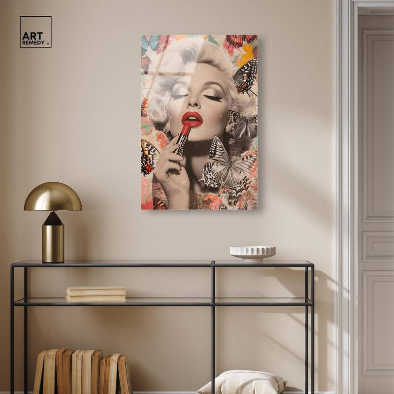 Iconic Lady Butterfly Collage Acrylic by Art Remedy, Ready to Hang