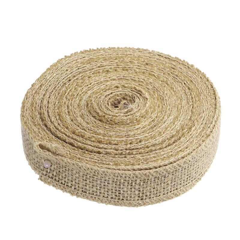 10 Yards Natural Burlap Ribbon Jute Burlap Wired Ribbon Rustic Ribbon - Natural Color