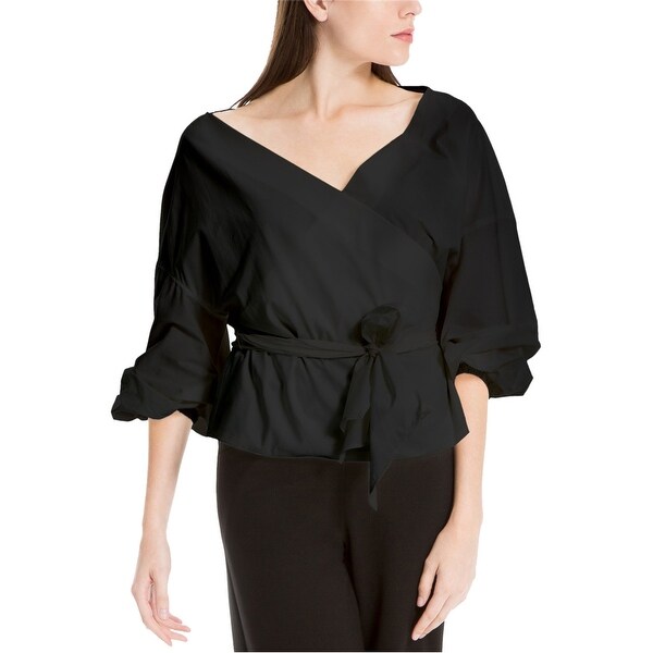 belted wrap blouse