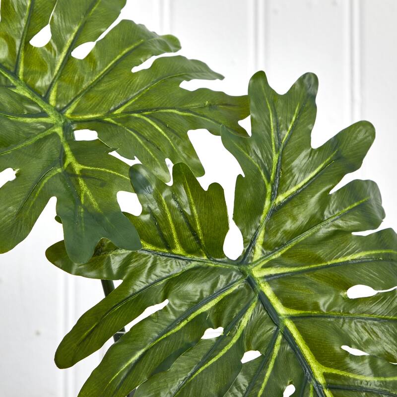 Artificial Southwestern Flower Bush Set - 11 Inch Decorative Plants (4 Pack) - Green - 5