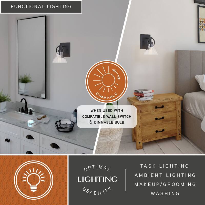 Ogden Contemporary Bathroom Vanity Light Fixture Clear Glass