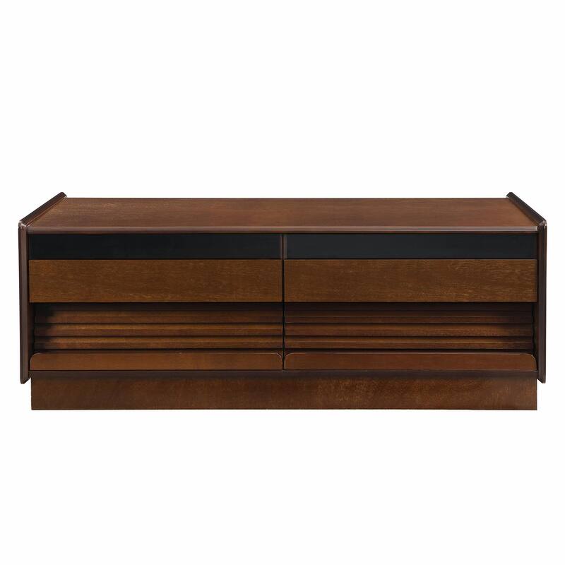 47.2" Modern Rectangle Coffee Table with 4 Drawers and 2 Display Shelves