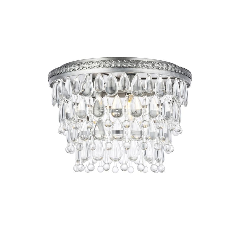 Sylvia Crystal/ Metal Tiered Flush Mount - 15 Inch