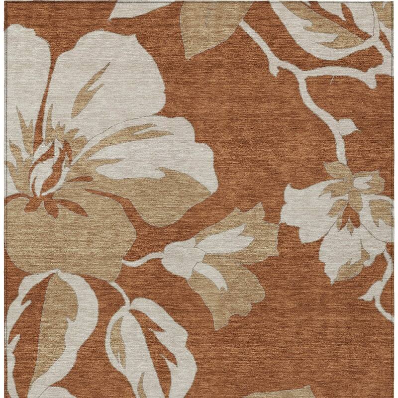 HomeRoots Floral Transitional Rectangle Outdoor Rug