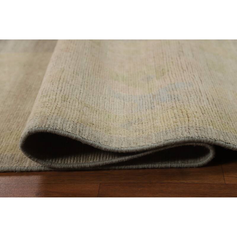 Hand Knotted Oriental 100% Wool Carpet Transitional All-Over Greys & Charcoal Oushak Area Rug - 11' 9'' X 8' 8''