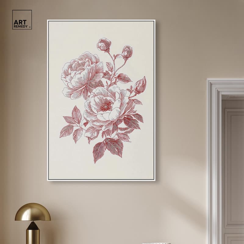 Breezy Red Pencil Blooms Canvas by Art Remedy