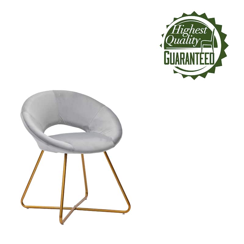Porthos Home Reine Leisure Accent Chair, Velvet Upholstery, Gold Legs