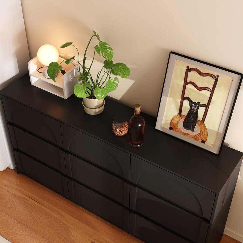 White 9-Drawer Dresser with Modern Design and Safety Features