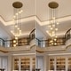 preview thumbnail 16 of 19, KAYLA Luxury 14-Light Alabaster Globe Chandelier in Vintage Copper Finish, Grand Pendant Light for Stairwells or Foyers - 138in